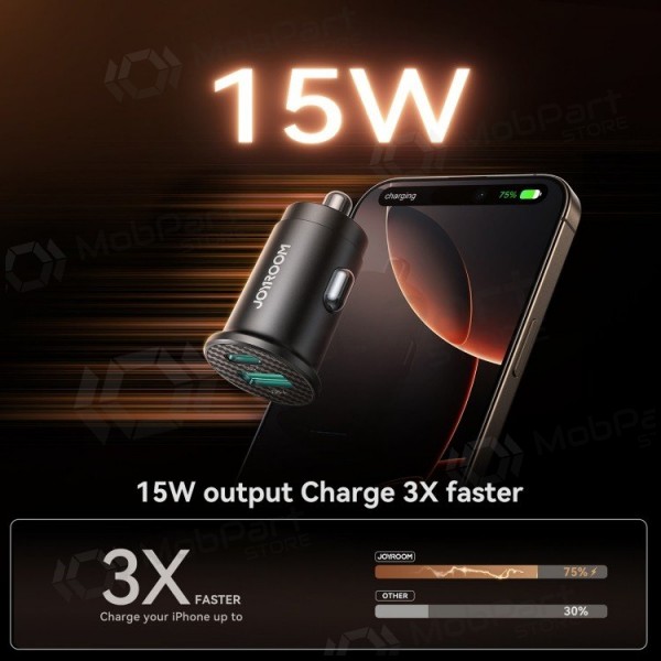 Autolaturi Joyroom JR-CCN16 USB-A/USB-C 15W musta