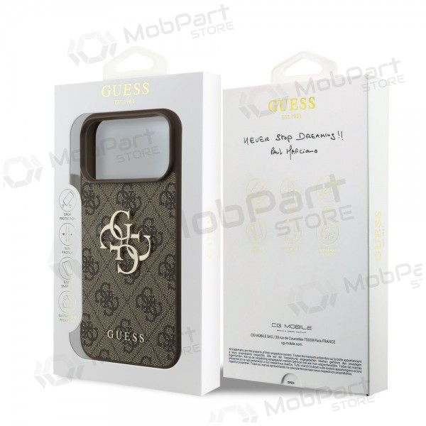 Apple iPhone 17 Pro Max kotelo - Guess PU 4G Metal Logo (ruskea)