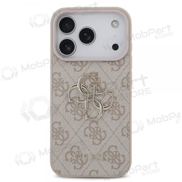 Apple iPhone 17 Pro kotelo - Guess PU 4G Metal Logo (vaaleanpunainen)