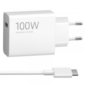 Puhelimen laturi Xiaomi Charging Combo BHR095VEU 100 W USB-A ja USB-C-kaapelilla valkoinen