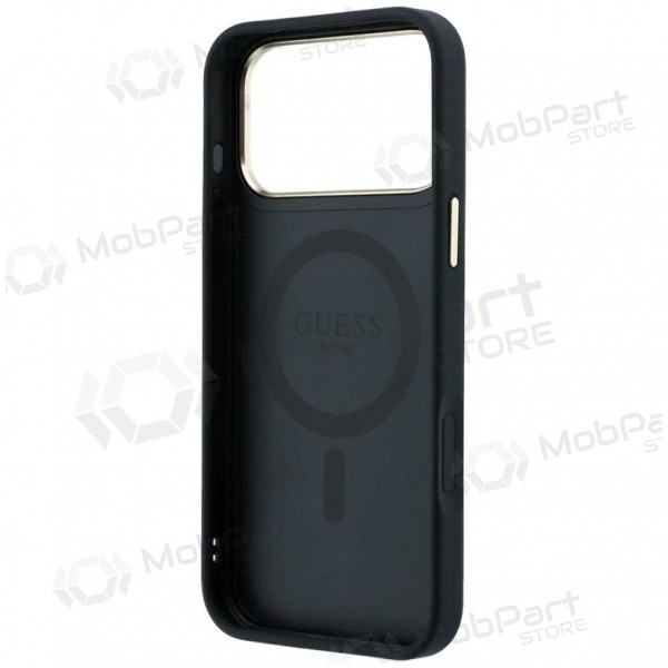 Apple iPhone 18 Pro Max kotelo - Guess PU 4G Ring Stand MagSafe (musta)