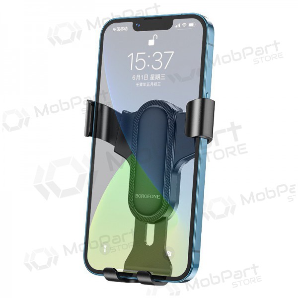Automobilinis Yleinen telefono laikiklis Borofone BH74 tvirtinamas ant ventiliacijos grotelių, musta