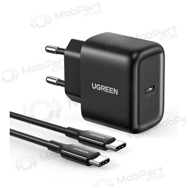 Laturi buitinis Ugreen CD250 USB-C 25W + USB-C cable 2.0m musta