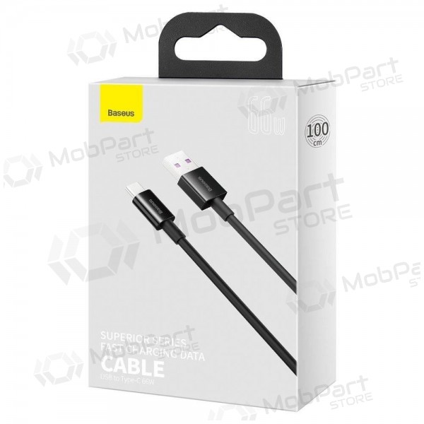 USB kaapeli Baseus Superior iš USB į Type-C 66W 2.0m musta CATYS-A01