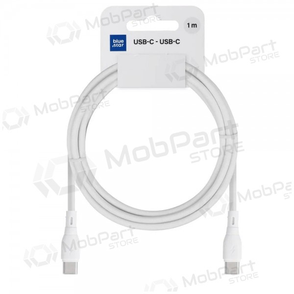 USB-C-kaapeli Blue Star PJ73-13-3 USB-C–USB-C 1 m 60 W valkoinen