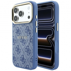 Apple iPhone 18 Pro kotelo - Guess PU Leather 4G Gold Frame Embossed MagSafe