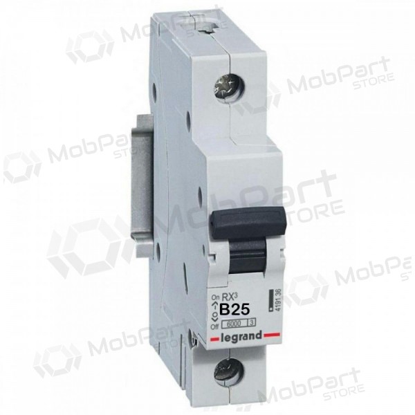 Johdonsuojakatkaisija MCB RX3 Legrand 419138 - 25A, 1P, 230V, 6kA