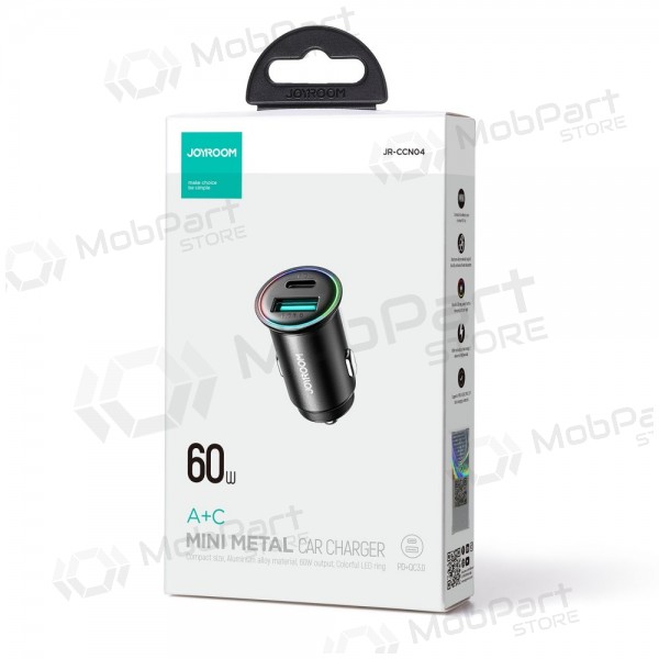 Laturi automobilinis Joyroom JR-CCN04 USB-C/USB-A 60W musta