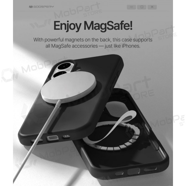 Suojakuori Mercury Pure Magsafe Silicon Case Apple iPhone 17 musta