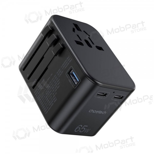 Yleinen kelioninis laturi Choetech PD5009 65W 2xUSB-C/USB-A musta
