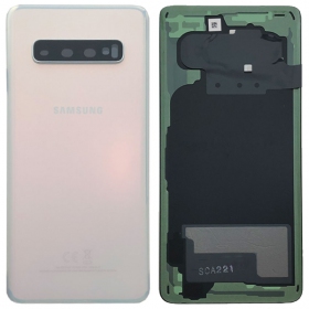 Samsung G973 Galaxy S10 takaakkukansi valkoinen (Prism White) (käytetty grade B, alkuperäinen)