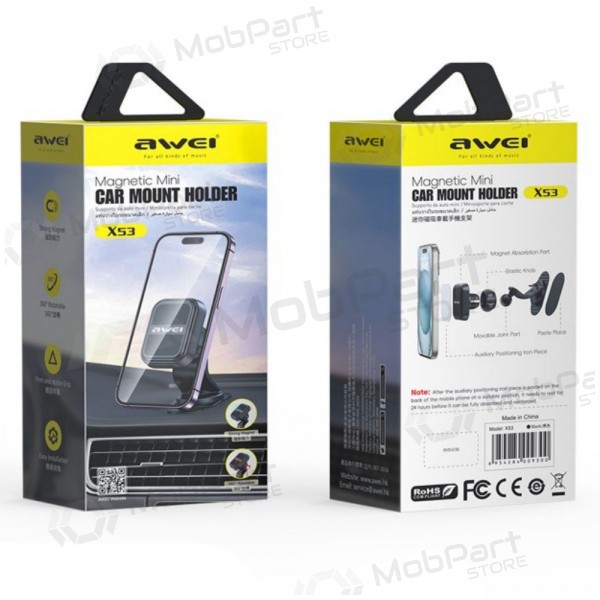 Auton matkapuhelinpidike Awei X53 Magnetic (dashboard) musta