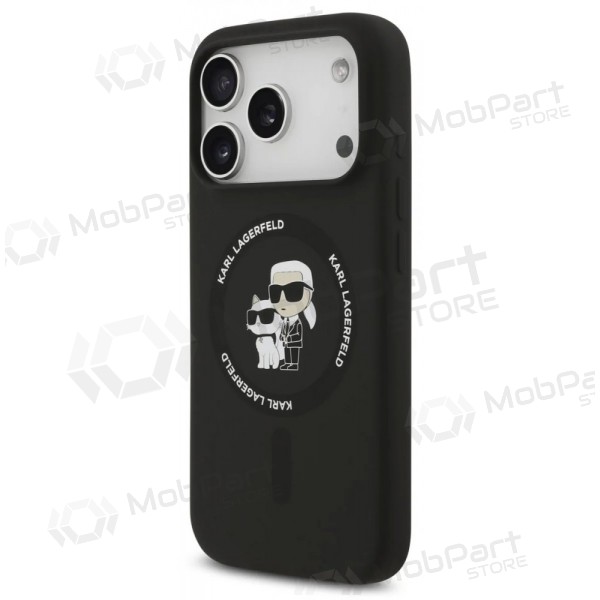 Apple iPhone 17 Pro kotelo -Karl Lagerfeld Liquid Silicone Karl and Choupette MagSafe- (musta)