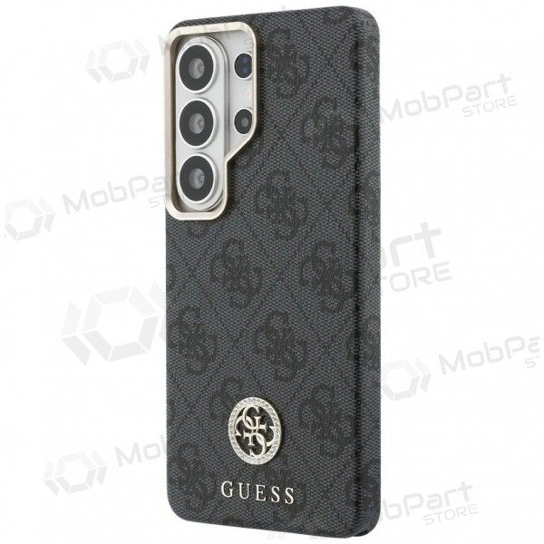 Samsung Galaxy S26 Ultra kotelo - Guess PU Leather 4G Strass Logo Gold Frame Magnetic (musta)