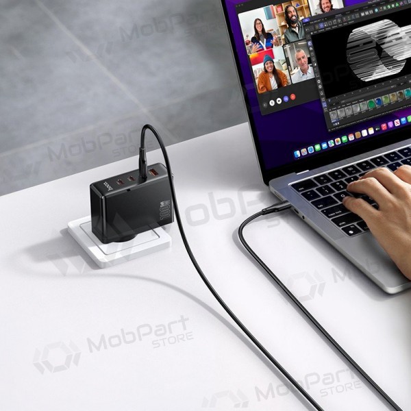 Puhelimen laturi Hoco N85 100 W 3x USB-C + USB-A musta
