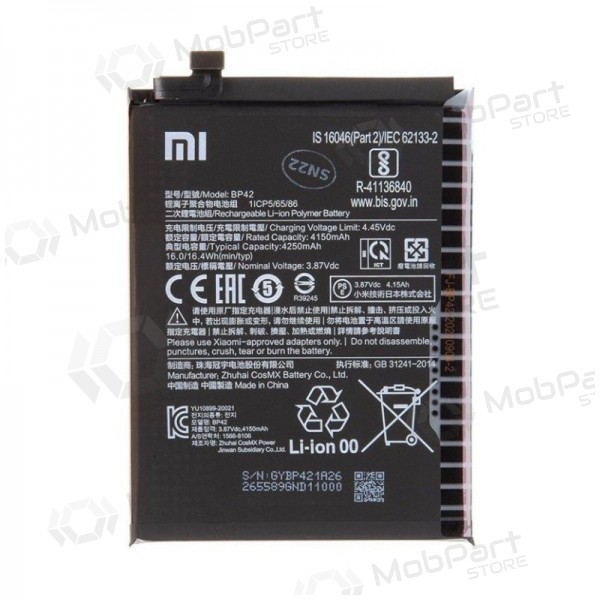 Xiaomi Mi 11 Lite 4G / Mi 11 Lite 5G / 11 Lite 5G NE paristo, akumuliatorius (alkuperäinen) Xiaomi Mi 11 Lite 4G / Mi 11 Lite 5G / 11 Lite 5G NE paristo, akumuliatorius (alkuperäinen)
