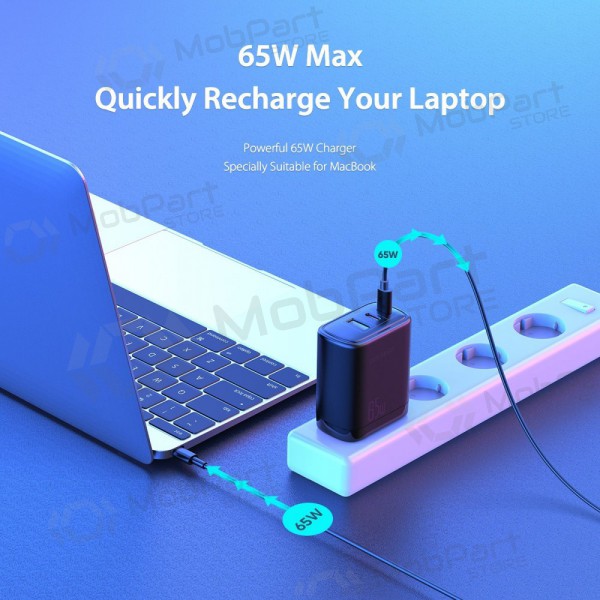 Laturi Dux Ducis C110 2xPD + Quick Charge 3.0 (musta)