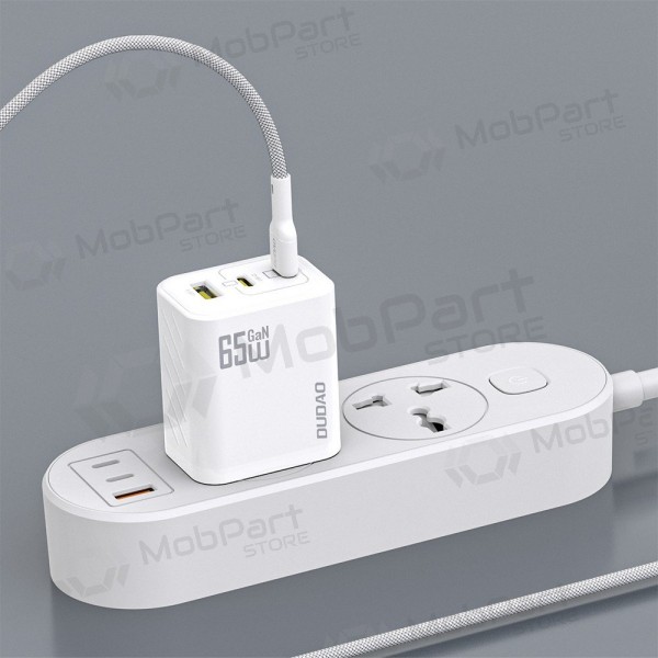 Puhelimen laturi Dudao A28PC 45 W GaN 2x USB-C ja USB-C-kaapeli 1 m musta