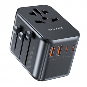 Yleinen kelioninis laturi Awei C-39 GaN 35W 2xUSB-A/3xUSB-C musta