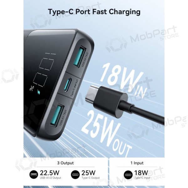 Ulkoinen paristo Power Bank Joyroom JR-PBF20 22.5W 10000mAh musta