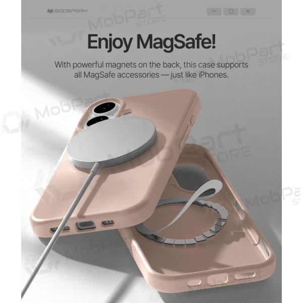 Suojakuori Mercury Pure Magsafe Silicon Case Apple iPhone 17 vaaleanpunainen hiekka väri