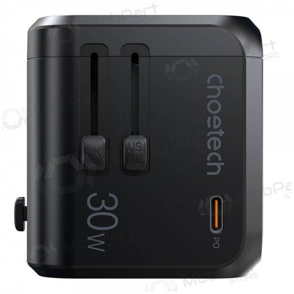Yleinen kelioninis laturi Choetech PD5008 30W USB-C/3xUSB-A musta