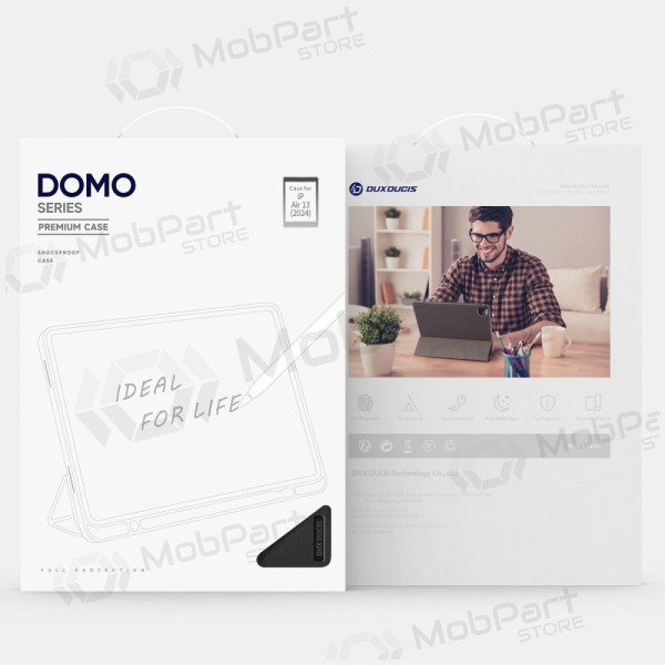 Apple iPad Air 13 (2024, 2025, 2026) kotelo - Dux Ducis Domo (musta)