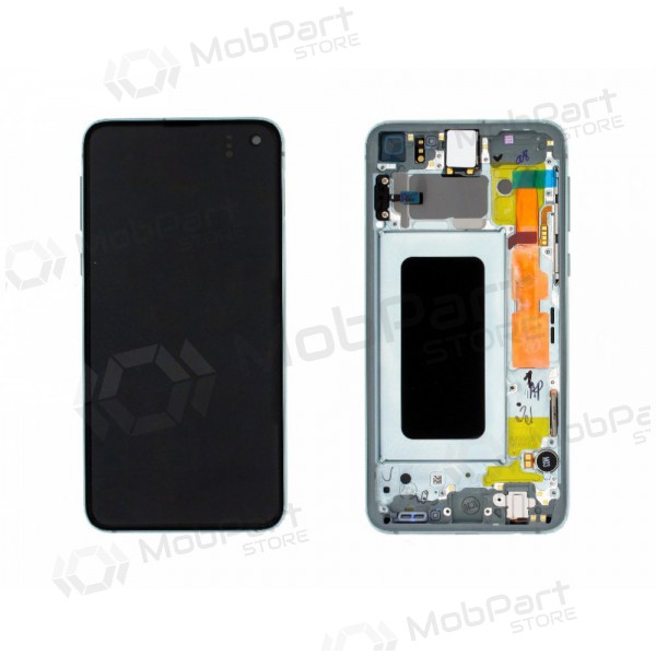 Samsung G970F Galaxy S10e LCD näyttö (Prism Green) (kehyksellä) (käytetty grade A, alkuperäinen)