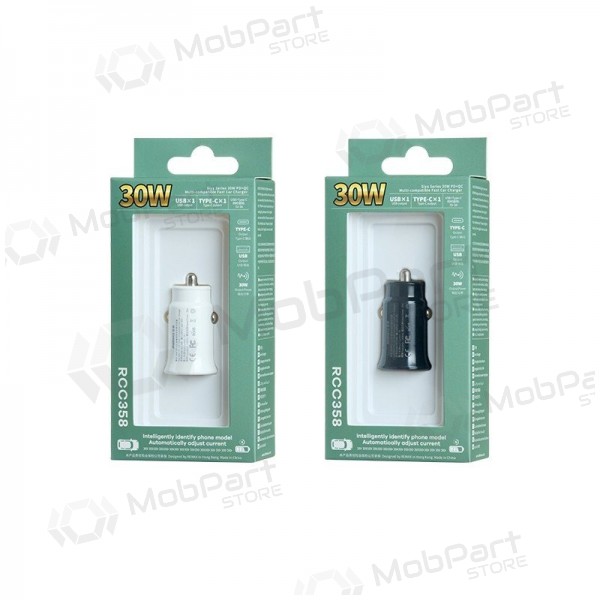Autolaturi Remax RCC358 30W USB-C/USB-A musta