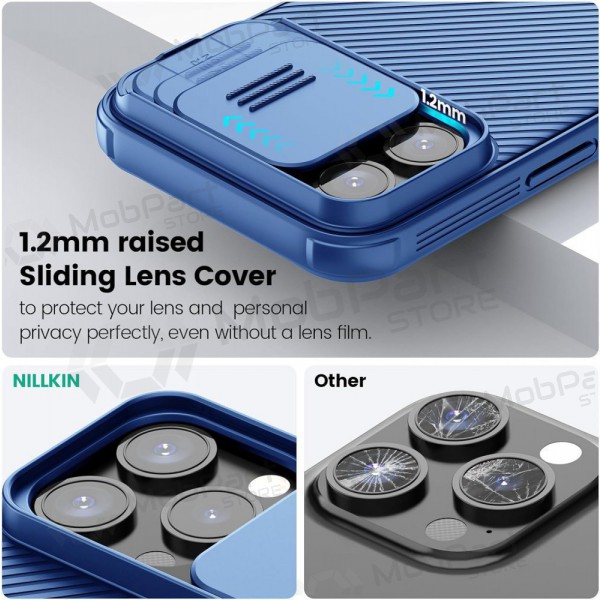 Apple iPhone 15 suojakuori „Nillkin CamShield Pro“ (sininen) Apple iPhone 15 suojakuori „Nillkin CamShield Pro“ (sininen)
