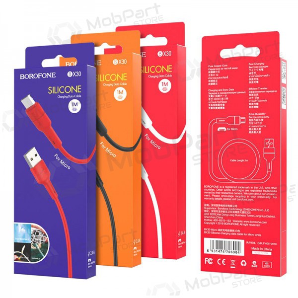 USB kaapeli Borofone BX30 microUSB 1.0m (musta)