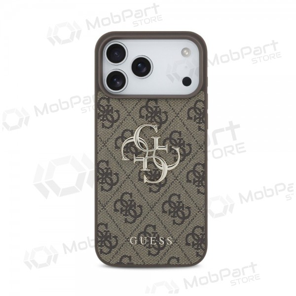 Apple iPhone 18 Pro kotelo - Guess PU 4G Metal Logo (ruskea)