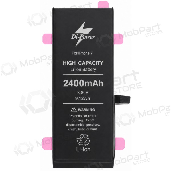 Apple iPhone 7 akku, Di-Power 2400 mAh (suurempi kapasiteetti)