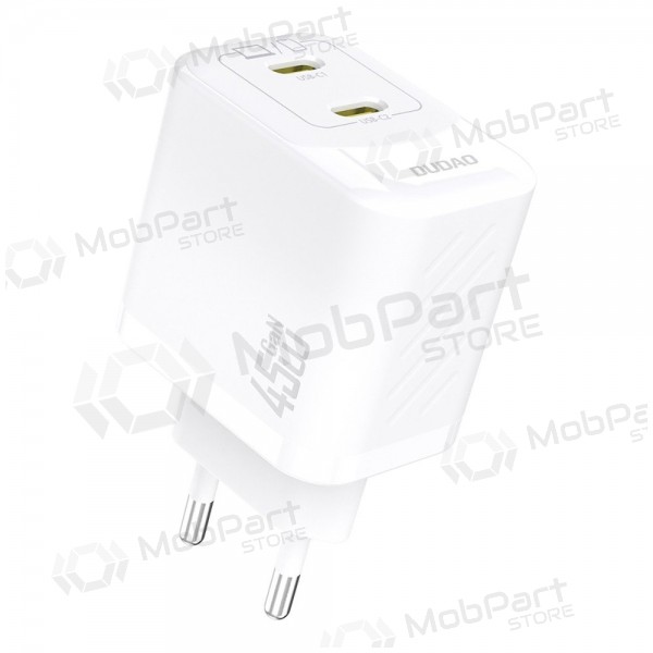 Puhelimen laturi Dudao A28P 45 W GaN 2x USB-C valkoinen