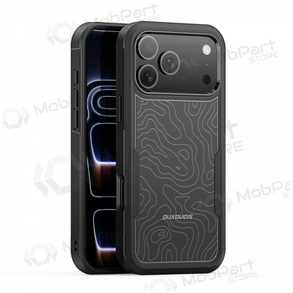 Apple iPhone 17 Pro Max, 18 Pro Max kotelo - Dux Ducis Shld musta (Contour Pattern)