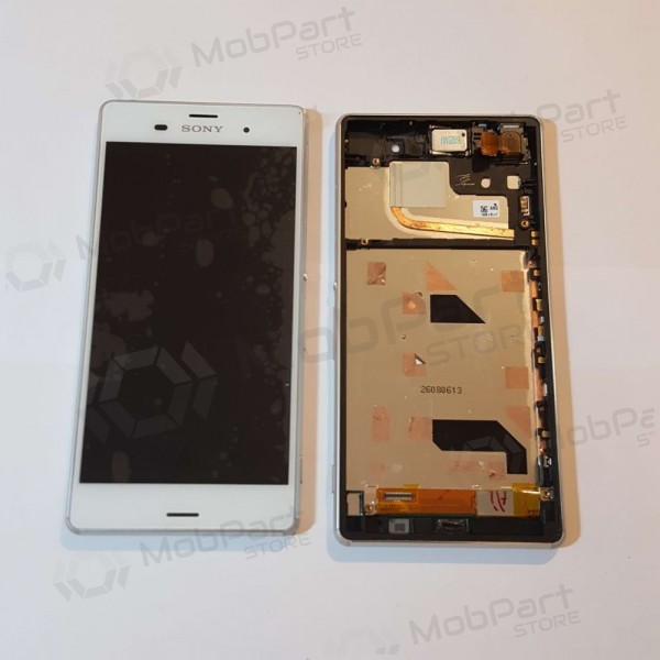Sony D6603 Xperia Z3 näyttö (valkoinen) (kehyksellä) (käytetty grade B, alkuperäinen)