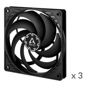 ARCTIC P12 Slim PWM PST korpuso ventiliatoriai, 4-pin, 120mm, juodi, 3 kpl.