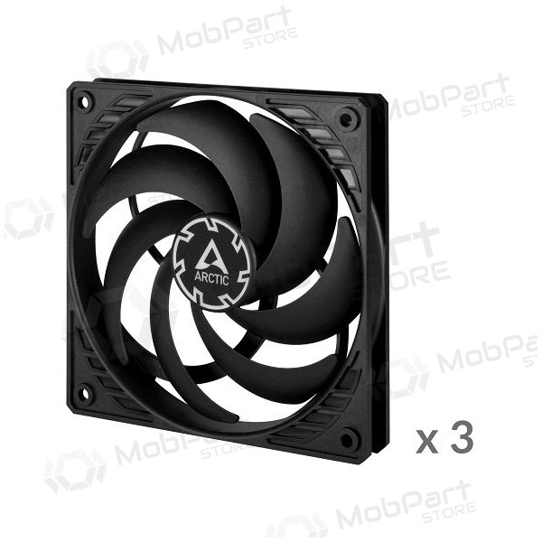 ARCTIC P12 Slim PWM PST korpuso ventiliatoriai, 4-pin, 120mm, juodi, 3 kpl.