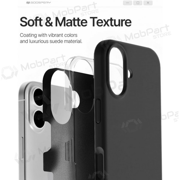 Suojakuori Mercury Pure Magsafe Silicon Case Apple iPhone 17 musta
