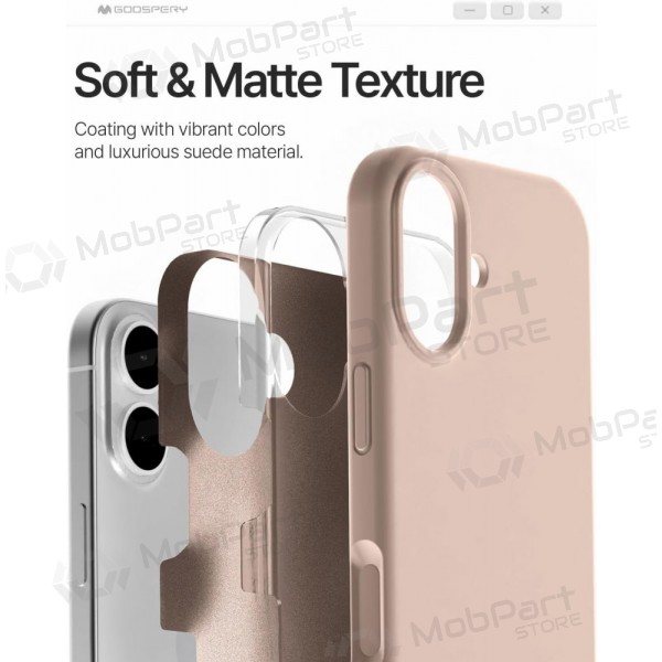Suojakuori Mercury Pure Magsafe Silicon Case Apple iPhone 17 vaaleanpunainen hiekka väri