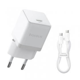 Laturi Baseus Palm 20W USB-C + USB-C to USB-C cable 1.0m valkoinen P10111602213-01
