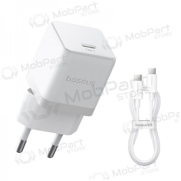 Laturi Baseus Palm 20W USB-C + USB-C to USB-C cable 1.0m valkoinen P10111602213-01