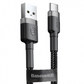 USB kaapeli Baseus Cafule microUSB 1.0m 2.4A (harmaa-musta) CAMKLF-BG1