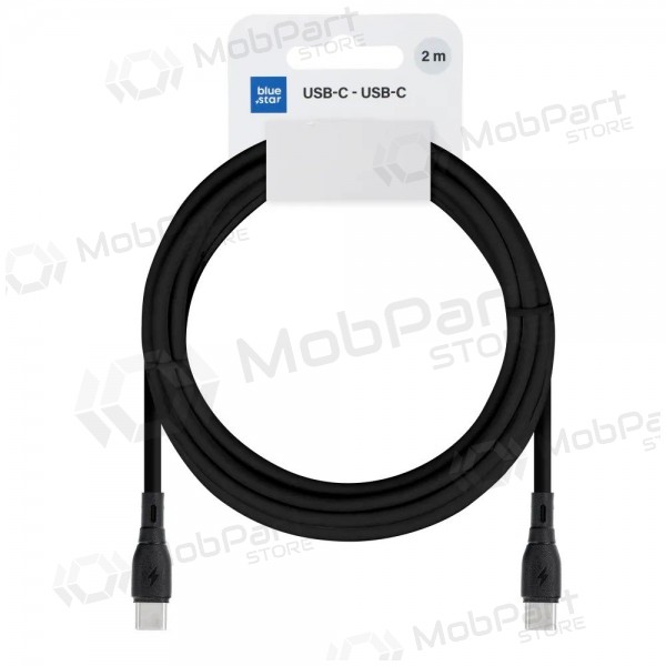 USB-C-kaapeli Blue Star PJ73-14-3 USB-C–USB-C 2 m 60 W musta