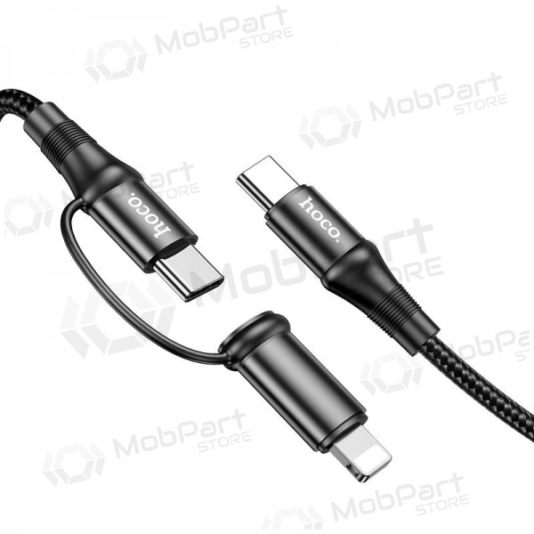 USB kaapeli Hoco X50 2-in-1 Exquisito Type-C - Type-C / Lightning 1.0m (musta)