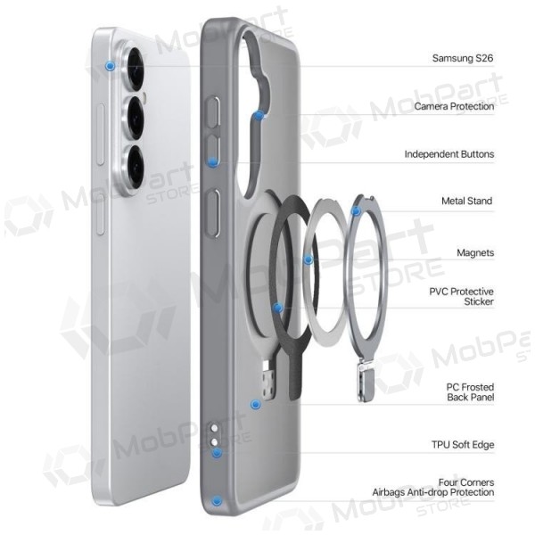 Samsung Galaxy S26+ kotelo - Dux Ducis Yind Magnetic Stand (harmaa)