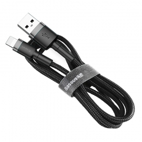 USB kaapeli Baseus Cafule USB-A to Lightning 2.4A 1.0m harmaa-musta CALKLF-BG1