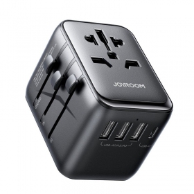 Yleinen kelioninis laturi Joyroom JR-TCW01 3xUSB-A/USB-C musta