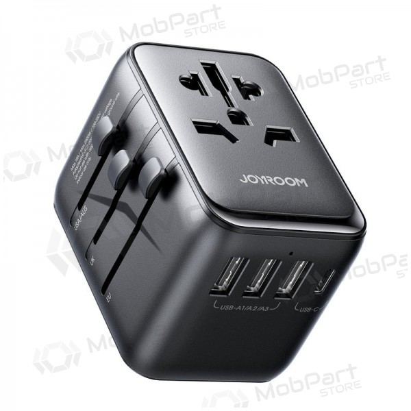 Yleinen kelioninis laturi Joyroom JR-TCW01 3xUSB-A/USB-C musta