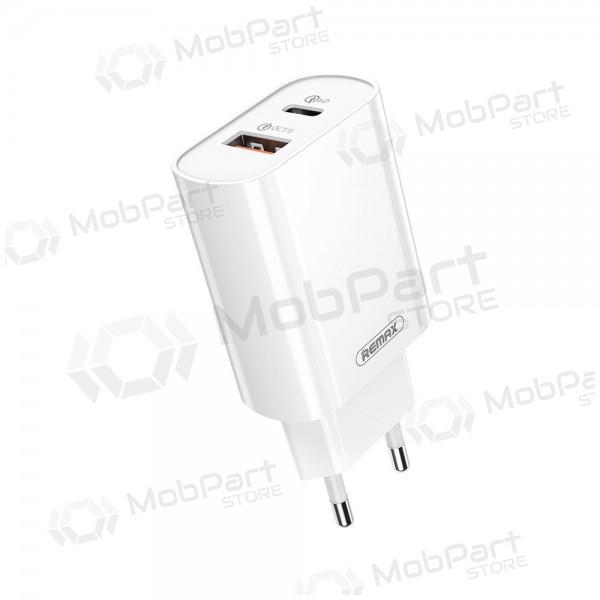 Puhelinlaturi Remax RP-U37 20 W USB-C + USB-A valkoinen